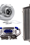 A/R 63 STAGE III T04E T3 T4 73 TURBINE Turbo W/Intercooler +Piping Pipe Kits