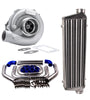 A/R 63 STAGE III T04E T3 T4 73 TURBINE Turbo W/Intercooler +Piping Pipe Kits