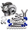 Universal T25 T28 Turbocharger and 3 inch 76mm Intercooler Piping pipe Blue hose Kits