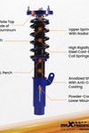 BMW E46 Adjustable Coilover Struts 1998-2006 3 Series Suspension Upgrade