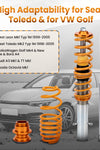 Compatible for VW Golf Mk4 1.4 1.6 1.8 1.8T 1.9SDi 1.9TDi Coilovers Suspension Struts Kit Lowering Kit